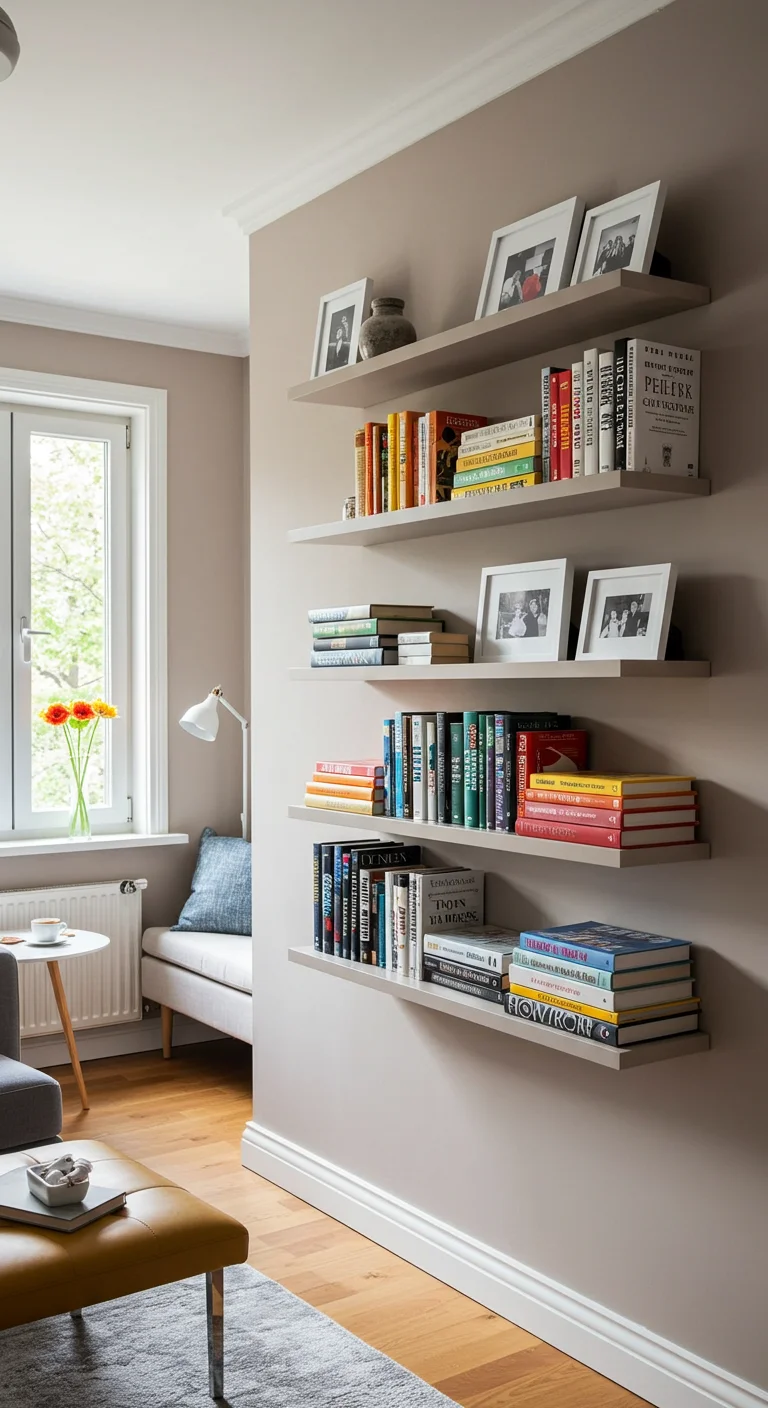 6. Floating Wonders: Bookshelves That Defy Gravity