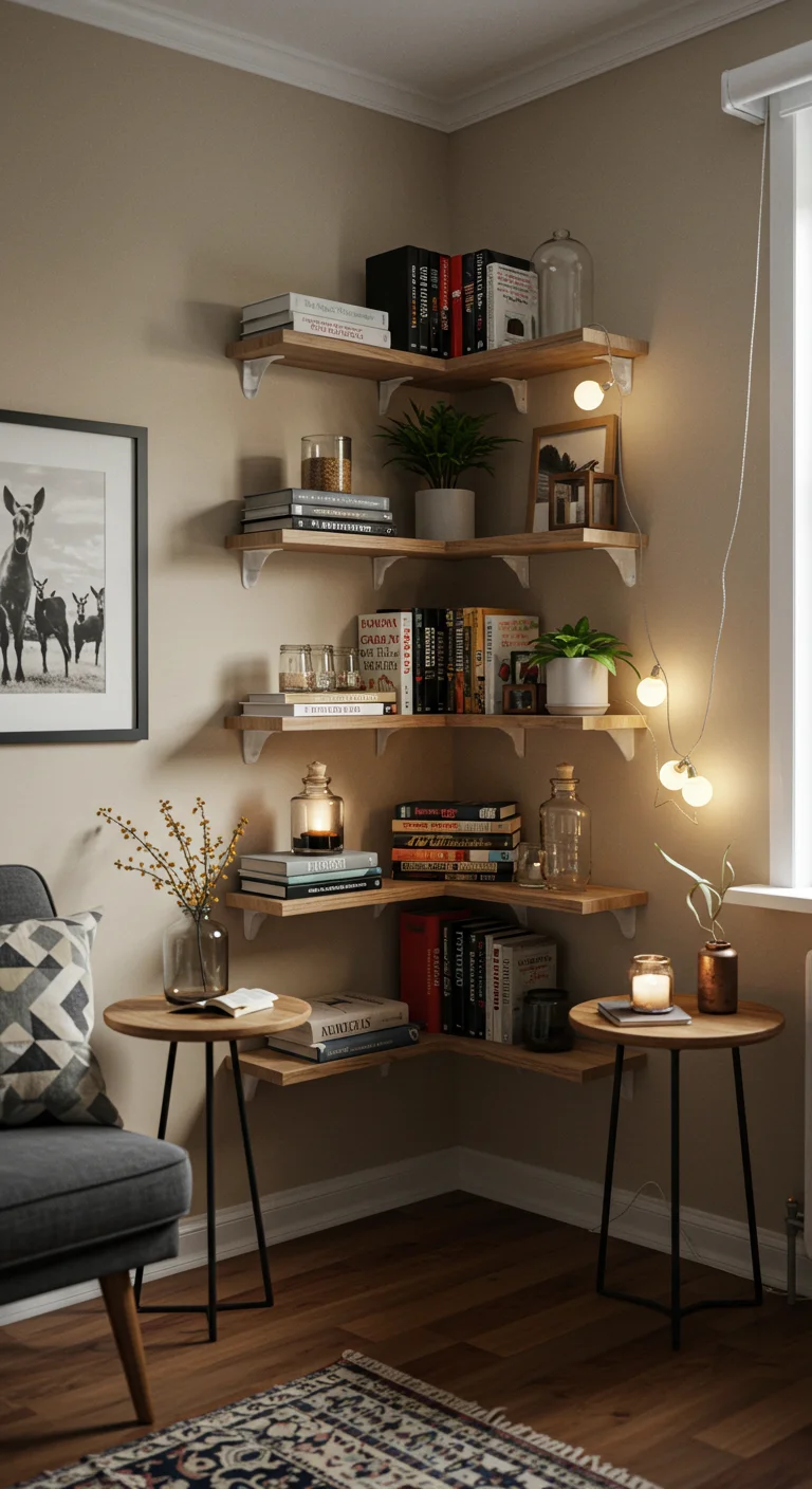 14. Space-Saving Solutions: Corner Shelves for Tiny Apartments