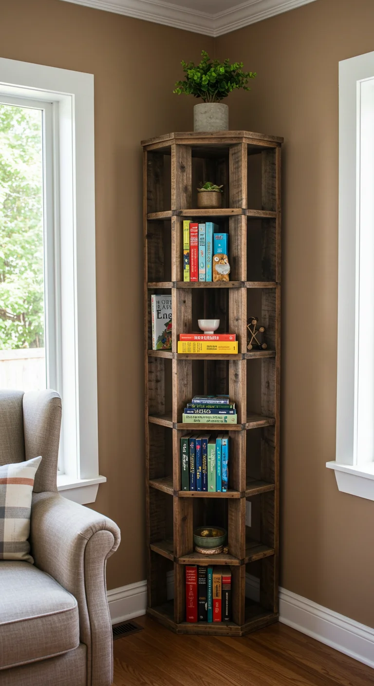 22. DIY Inspiration: Crafting Your Own Corner Bookshelf