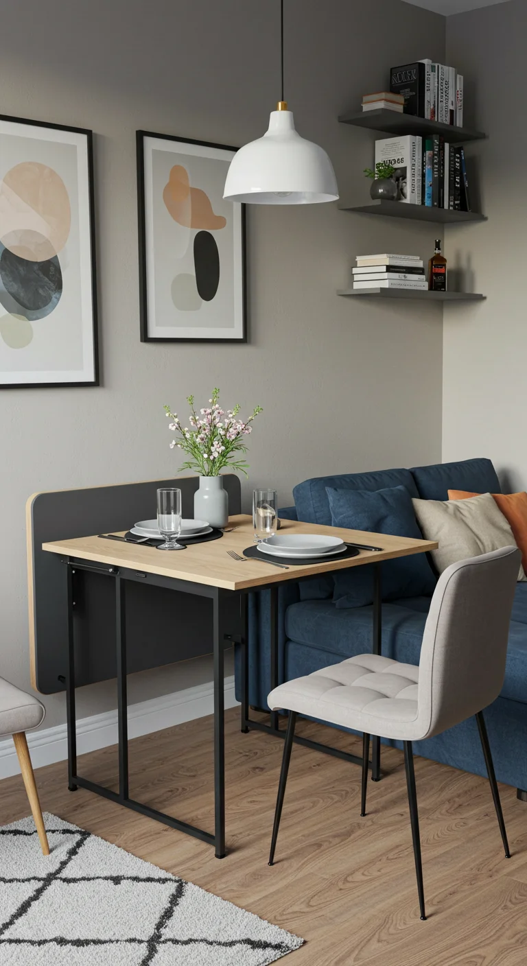 14. Compact Dining Options: Folding Tables for Flexible Living