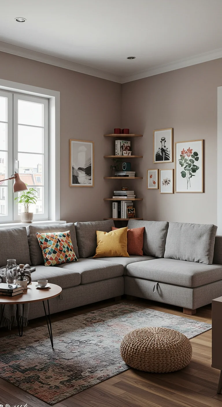 20. Creative Use of Corners: Corner Sofas and Shelving Units