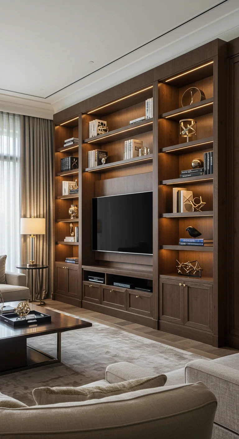 8. Luxury Living: High-End Shelves with Integrated Smart Tech