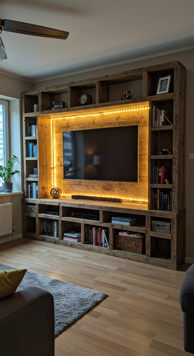 13. DIY Inspirations: Crafting Your Own Bookshelf TV Combo