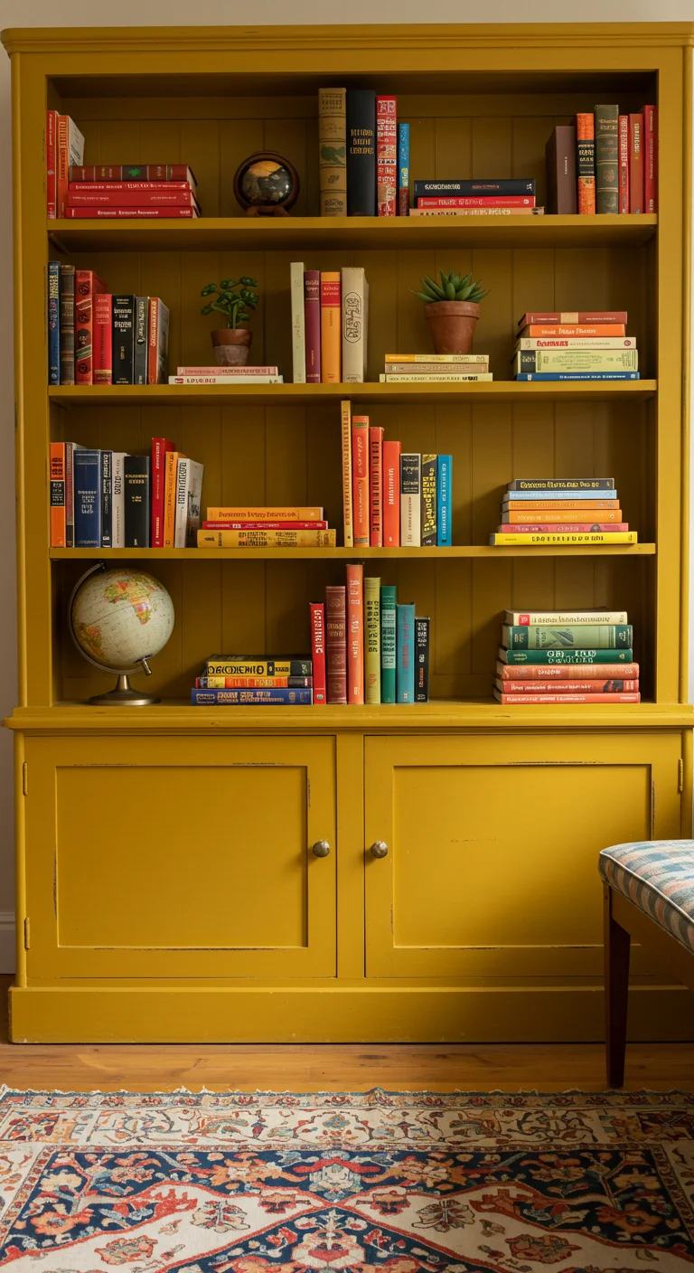 3. Vintage Vibes: Retro-Inspired Painted Bookshelves