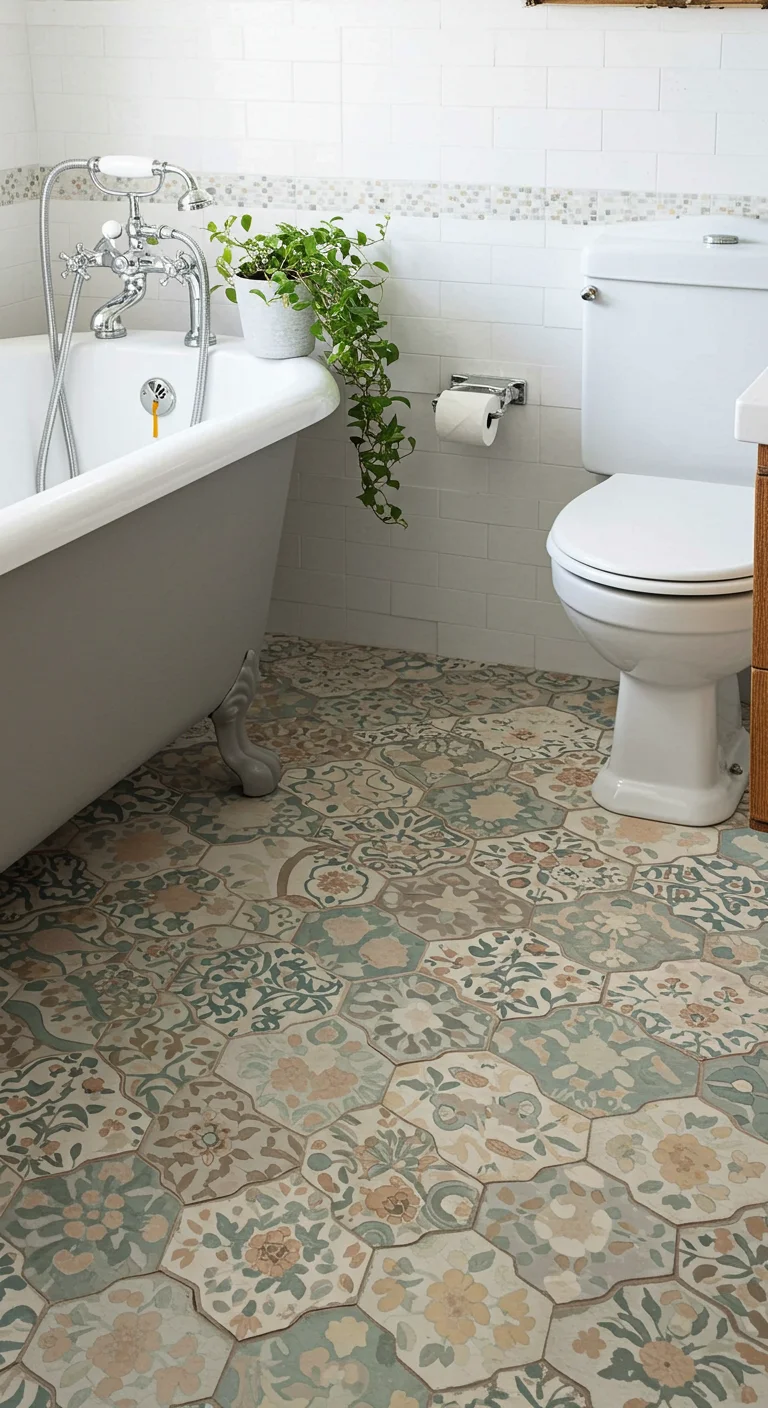 3. Vintage Tiles: Timeless Charm in Tight Spaces