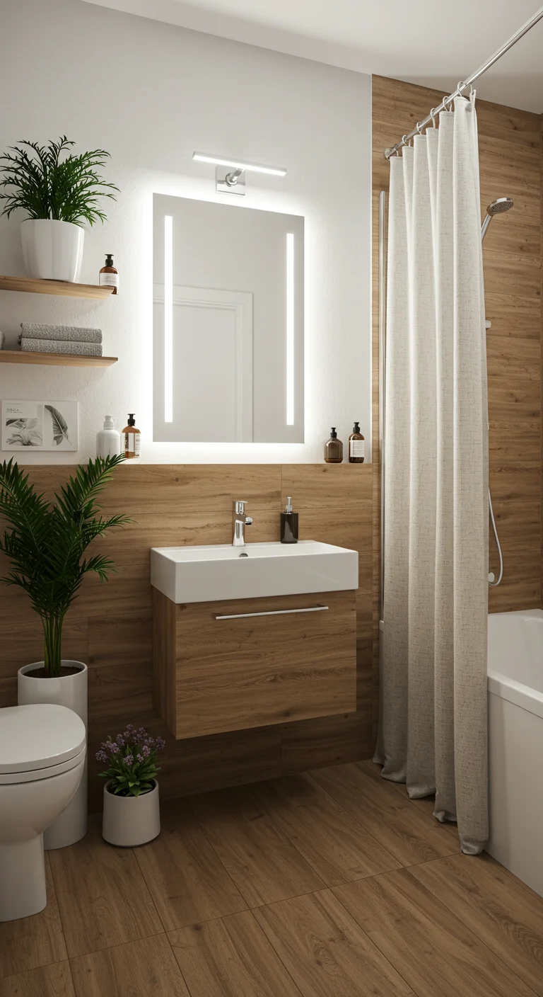 8. Wood-Look Porcelain: Cozy Meets Practical