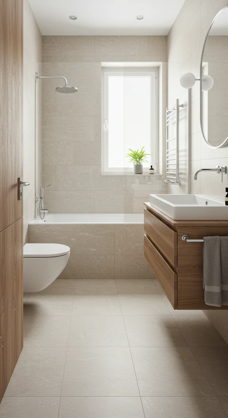 13. Large Format Tiles: Fewer Grout Lines for a Sleek Look
