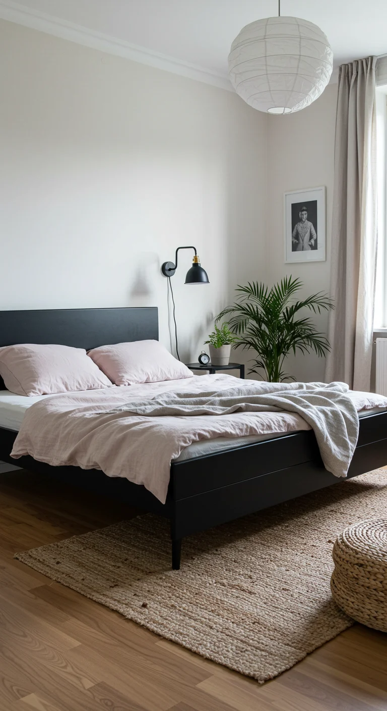 10. Soft and Soothing: Using Black in a Calming Bedroom Palette
