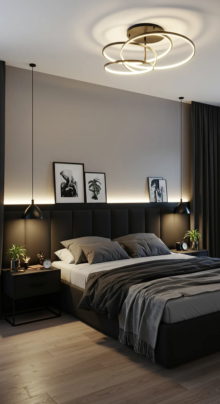 11. Layering Light: How to Illuminate Black Furniture Effectively