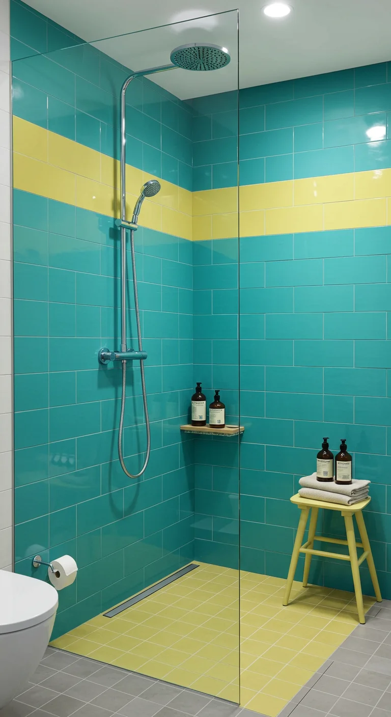 1. Bold and Bright: Vibrant Tiles to Energize Your Shower