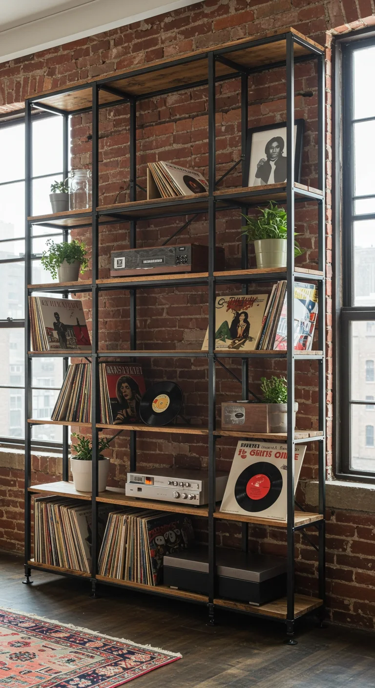 2. Industrial Elegance: Metal and Wood Combo for the Modern Collector