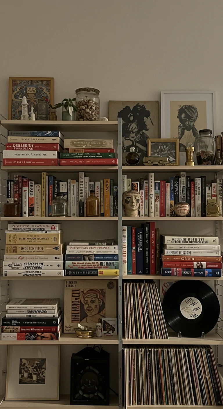 7. Bookcase Bonanza: Mixing Books and Vinyl for a Stylish Display