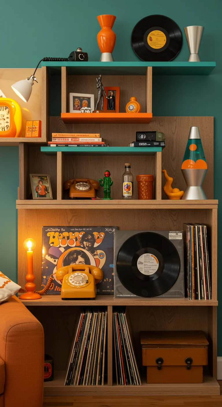 10. Retro Revival: 70s-Inspired Shelves That Bring Back Nostalgia