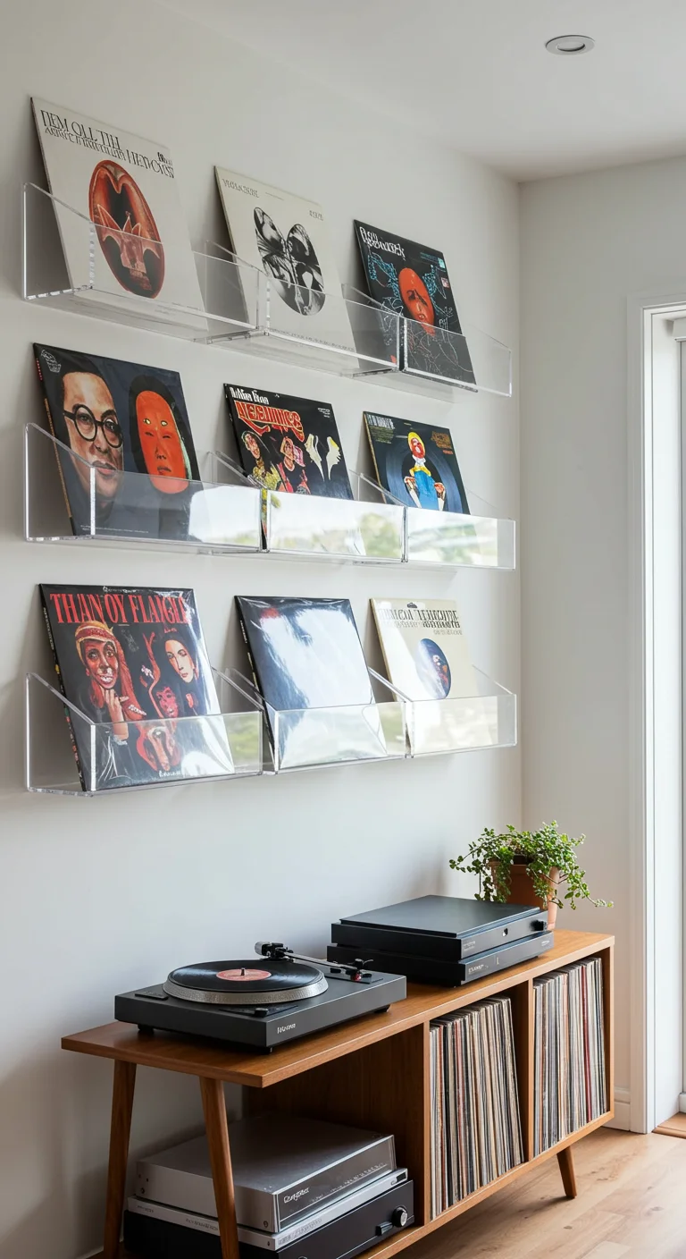 12. The Transparent Touch: Acrylic Shelves for a Floating Effect