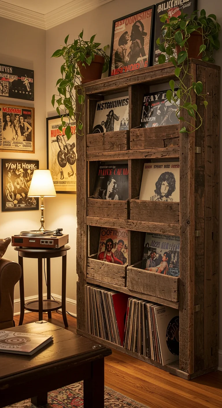 20. Rustic Chic: Reclaimed Wood Shelving for a Vintage Vibe
