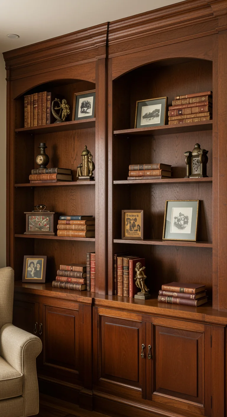 10. Vintage Vibes: Retro-Inspired Built-In Bookshelves