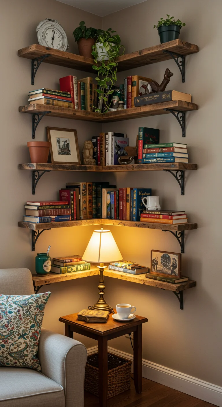 2. Rustic Charm: Wooden Shelves that Warm Your Space