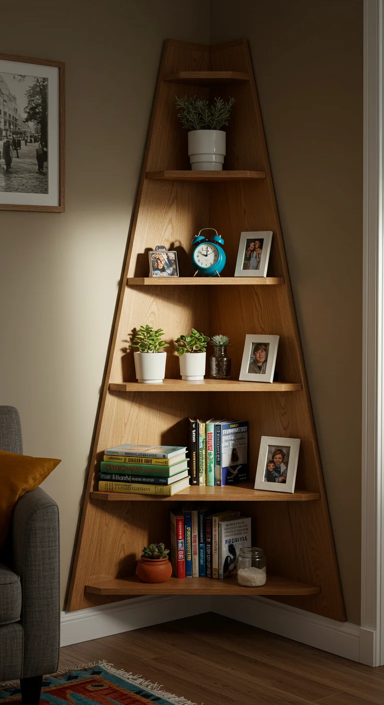 13. DIY Delight: Crafting Your Own Corner Bookshelf