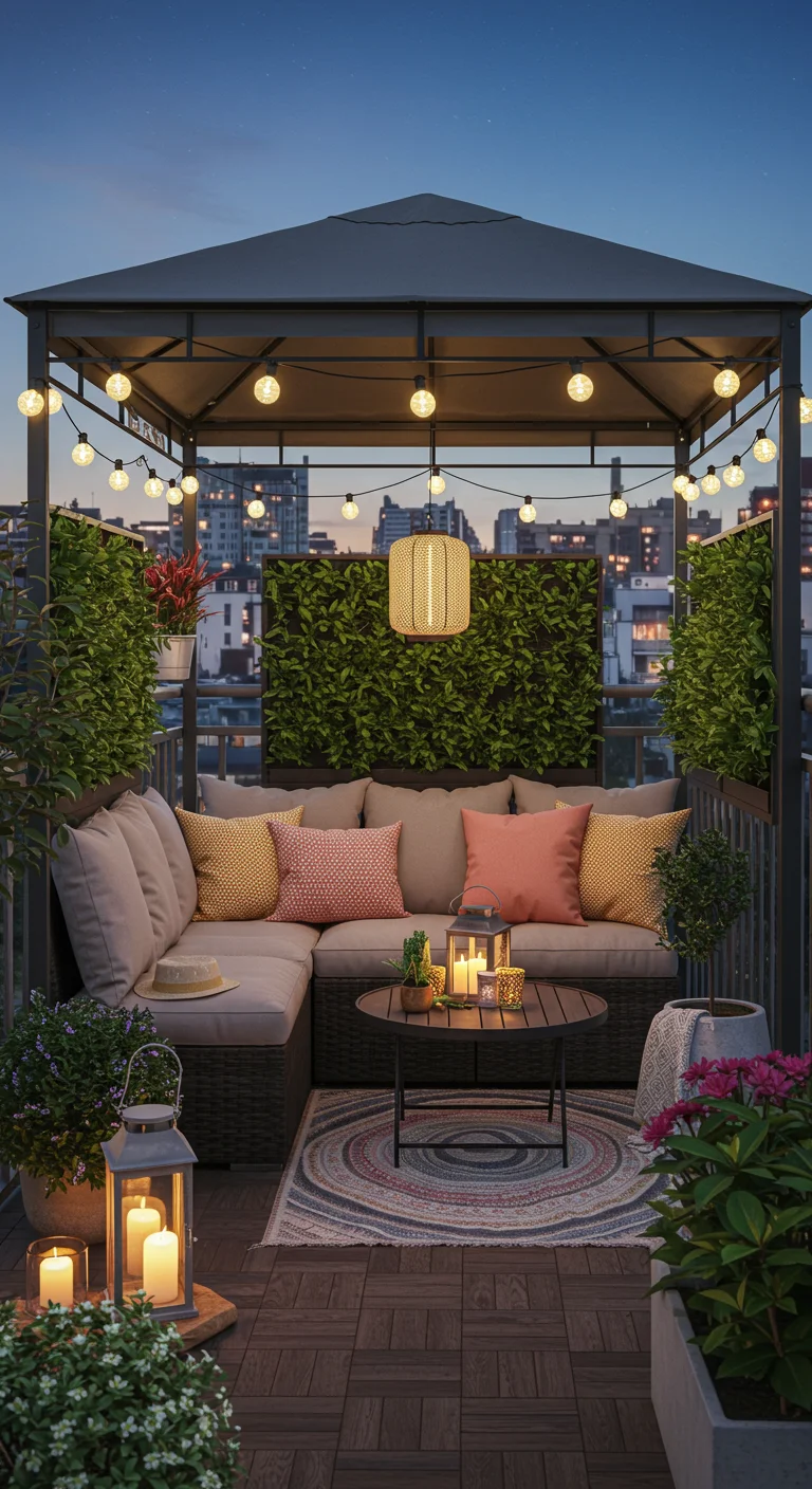 3. Cozy Corner: Transforming a Small Balcony with a Gazebo