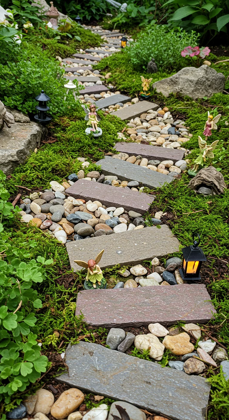 12. Garden Pathways: Using Stones and Pebbles Creatively