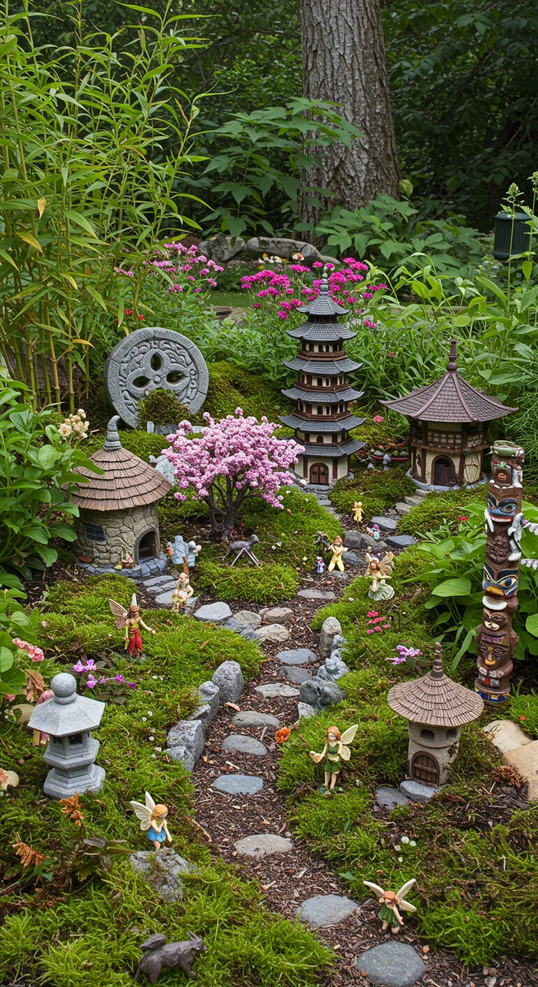 15. Themed Fairy Gardens: Explore Different Cultures and Mythologies