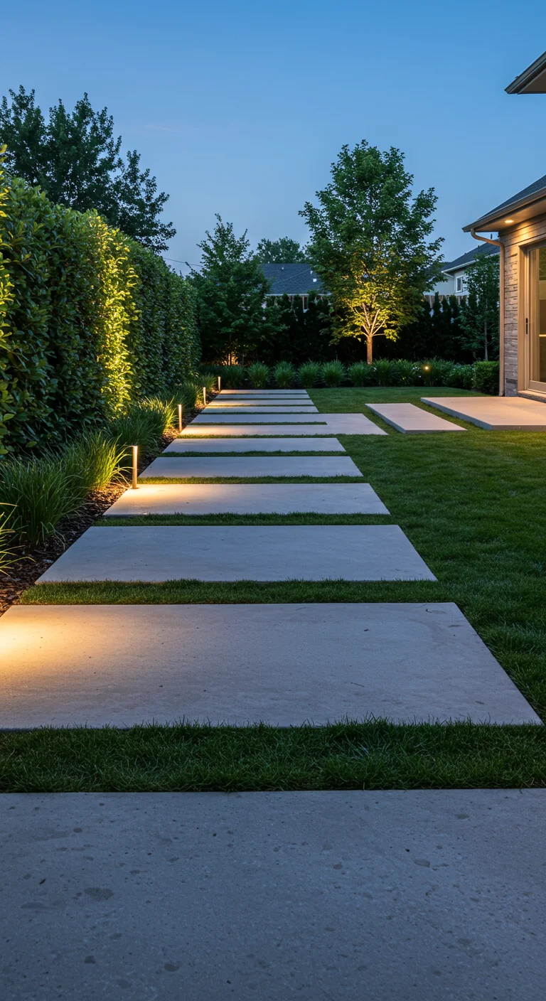 2. Modern Minimalism: Sleek Concrete Walkways