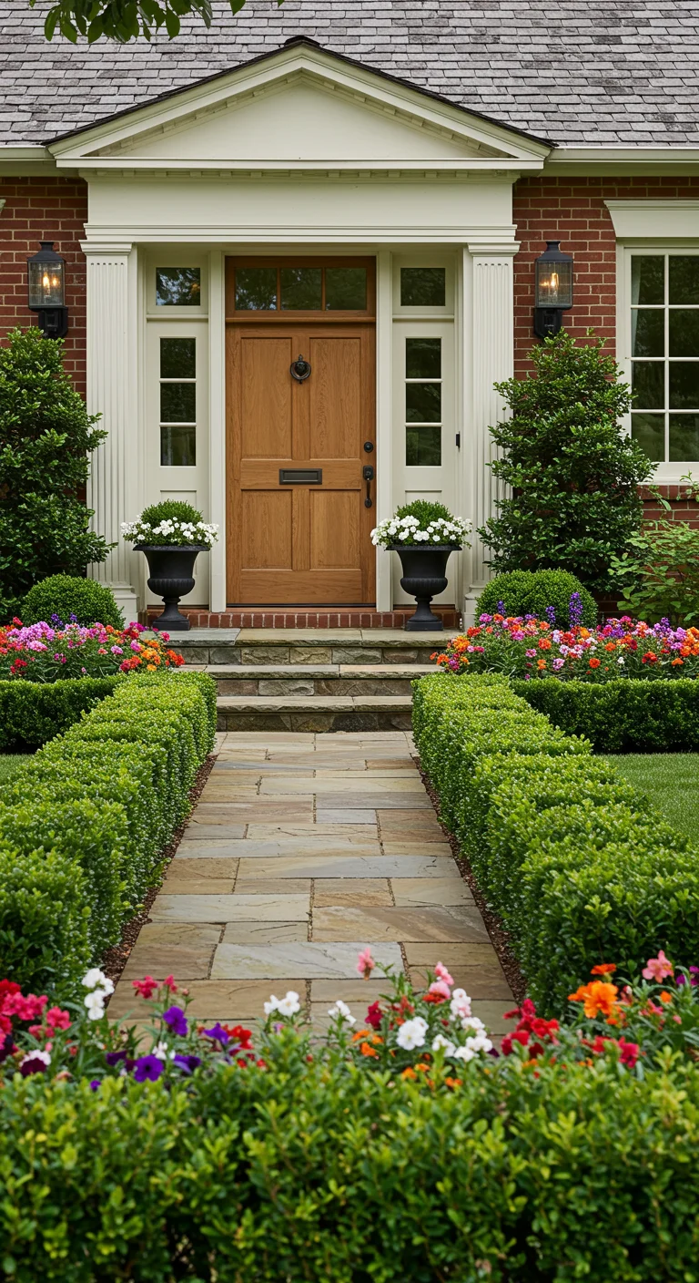 2. Framing Your Front Door: Boxwood as Natural Accents