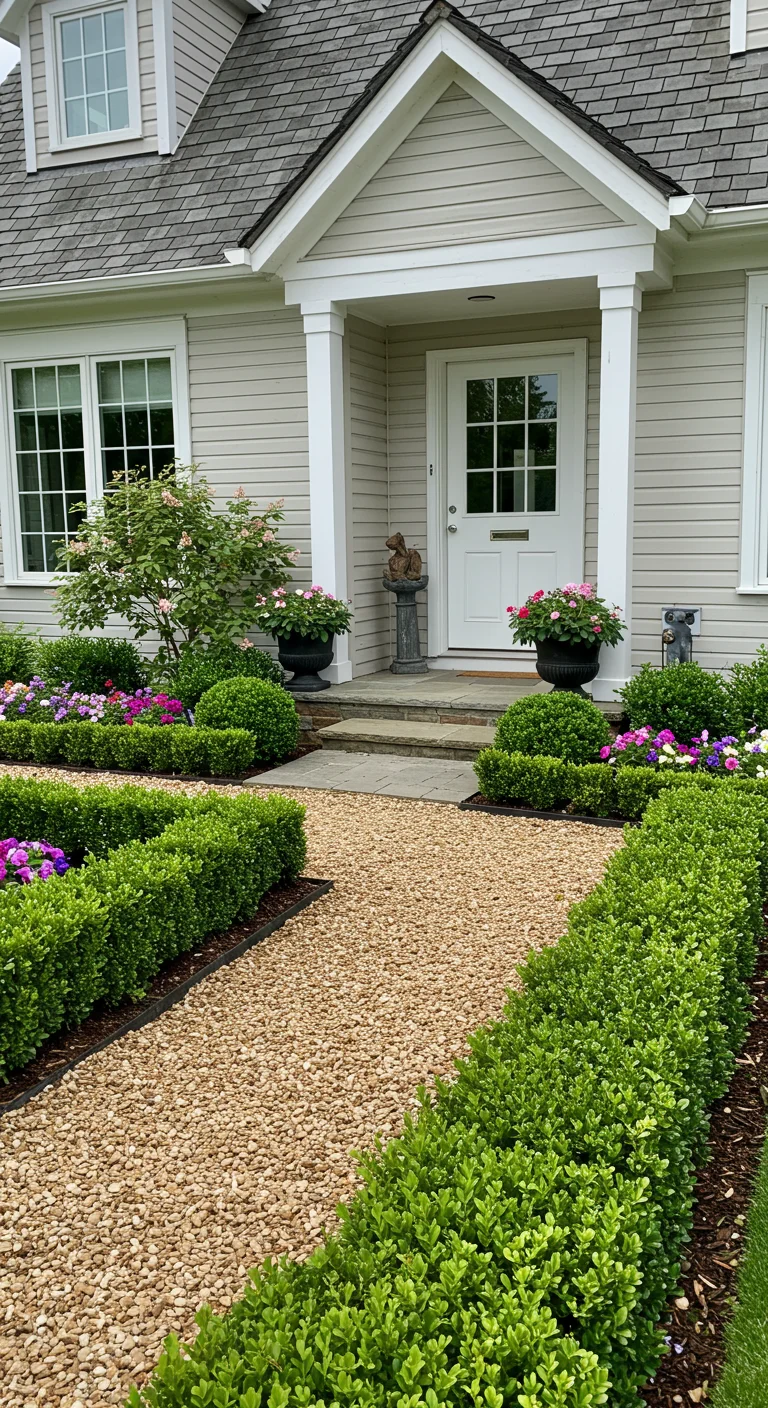 21. Personalized Boxwood Designs: Customizing Your Front Yard