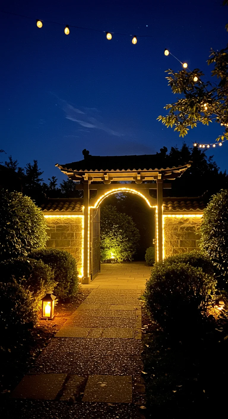 5. Lighting Magic: Illuminating Your Moon Gate for Nighttime Charm