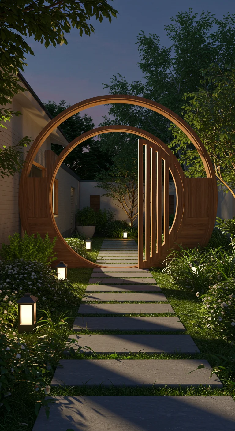 9. Minimalist Marvel: Simple Moon Gate Designs for Modern Homes