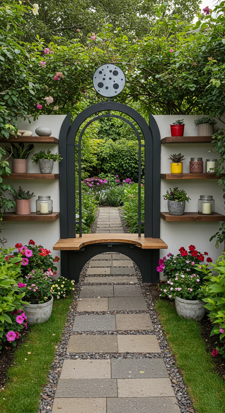 13. Functional Features: Adding Seating and Shelves to Your Moon Gate