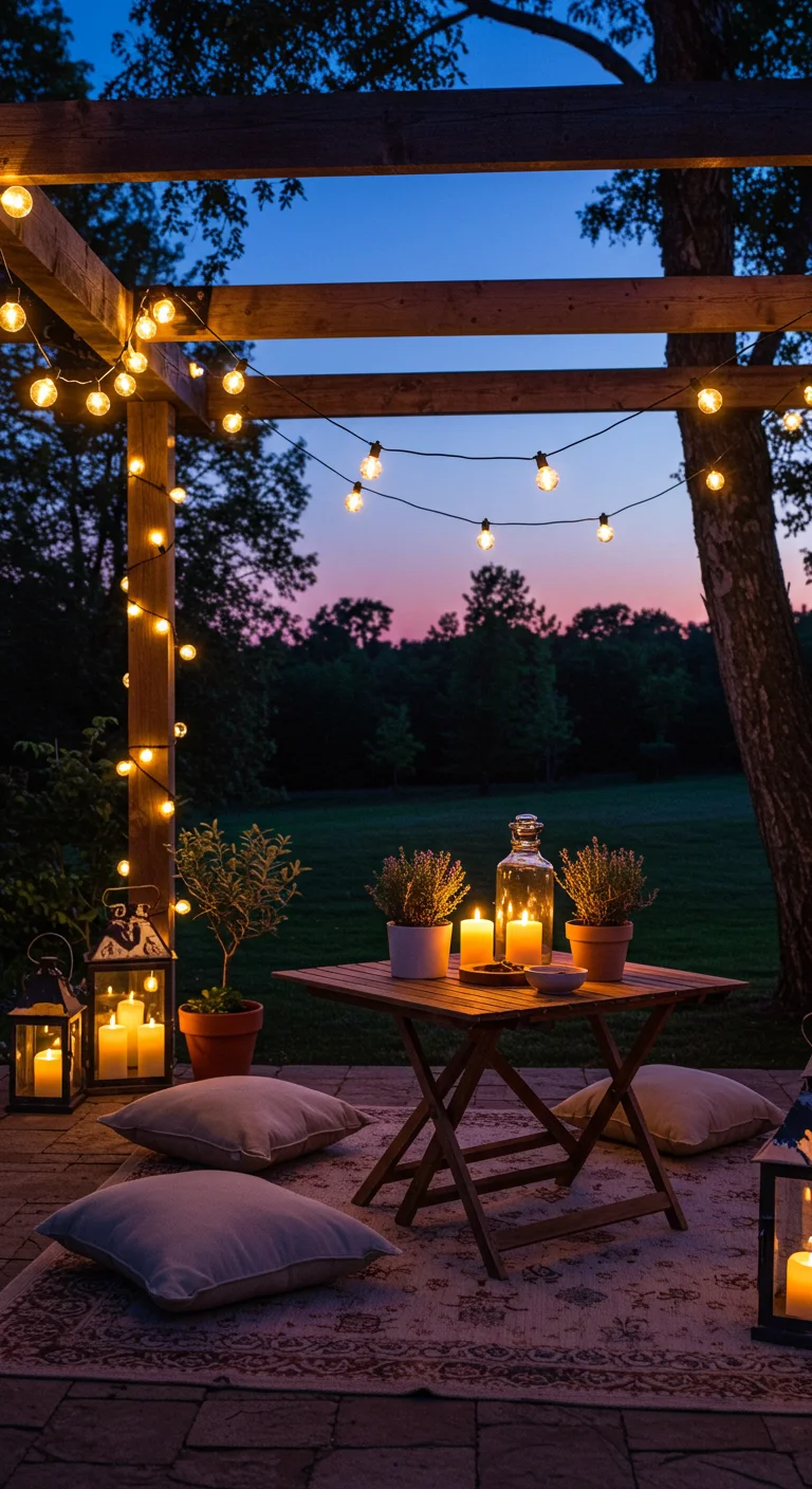 Twinkling Canopy: Transforming Your Patio with String Lights