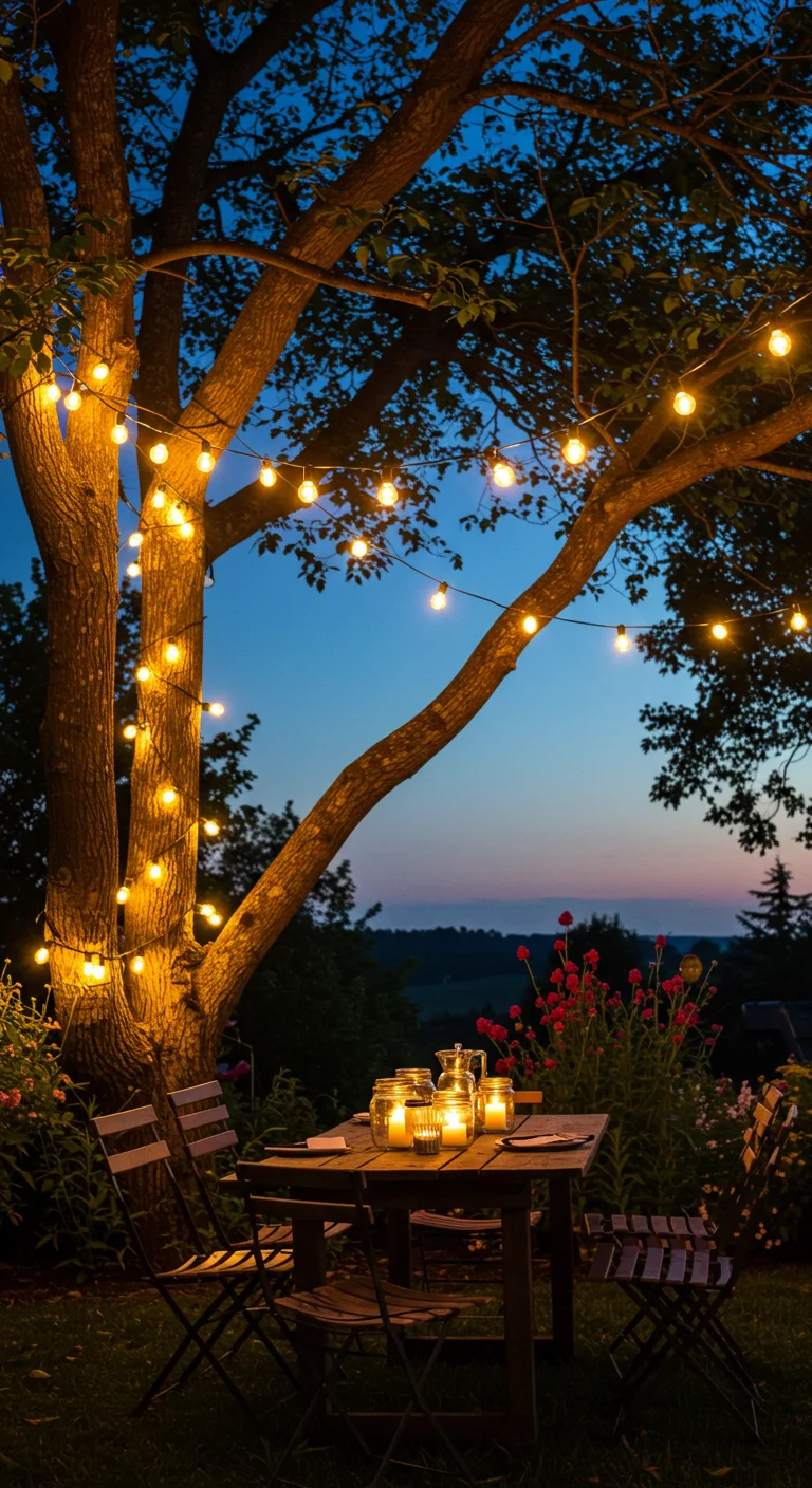 Starry Nights: Hanging Lights from Trees for a Magical Effect