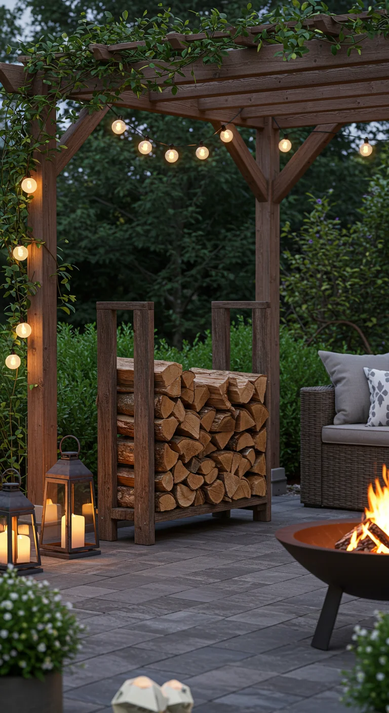 12. Firewood Racks: Functional and Decorative Shade