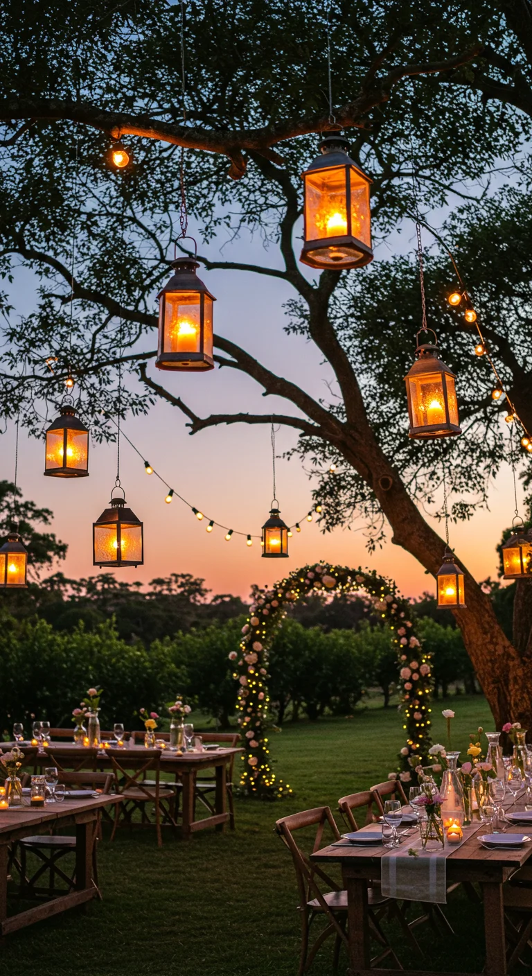 3. Hanging Lanterns: Illuminating the Night Sky