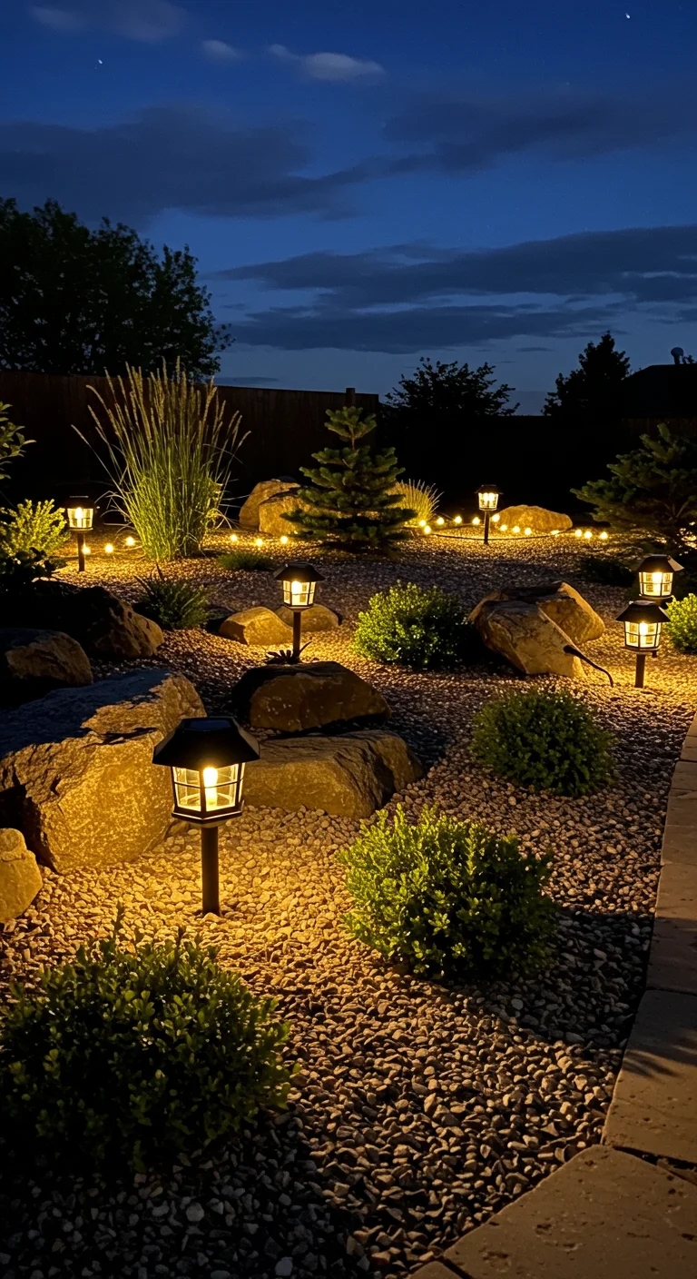 19. Nighttime Nooks: Illuminating Your Rock Garden