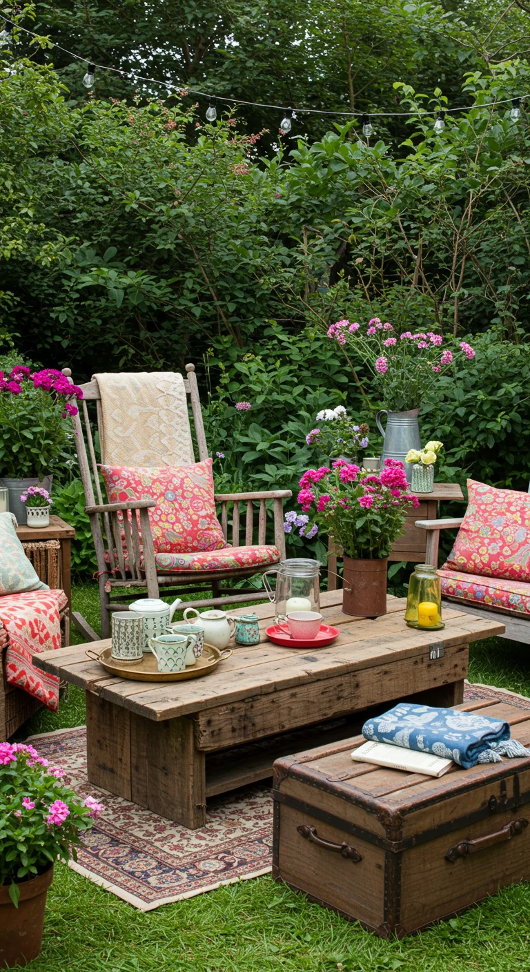 5. Vintage Vibes: Upcycled Furniture for Garden Comfort
