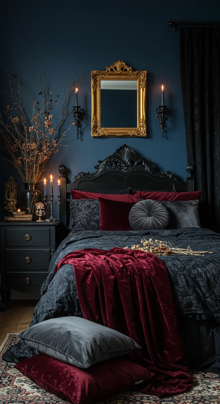 13. Gothic Elegance: Dark Accents for a Mysterious Atmosphere