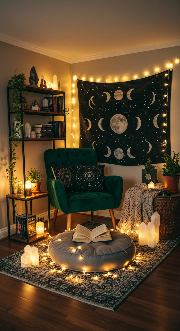 18. Cozy Corners: Create a Reading Nook with a Witchy Twist