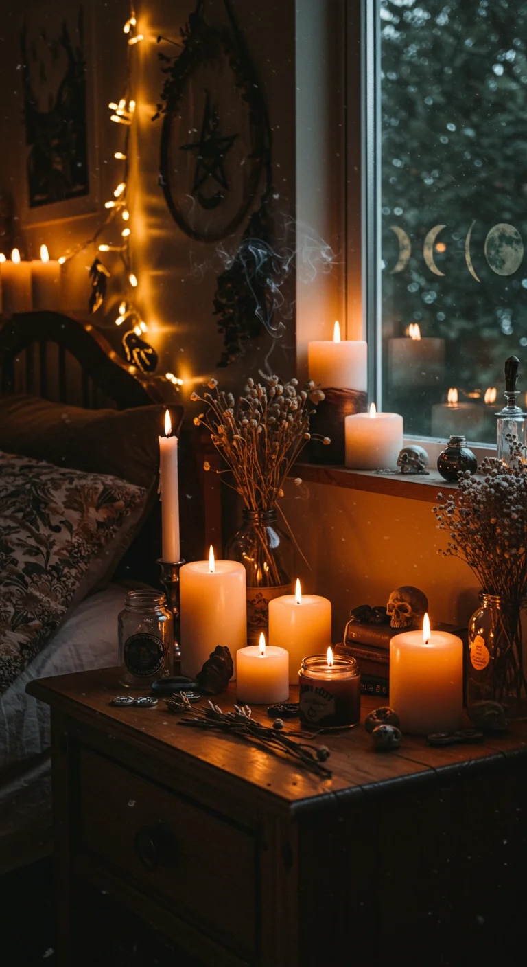 4. Mystical Lighting: Embrace the Glow of Candles and Fairy Lights