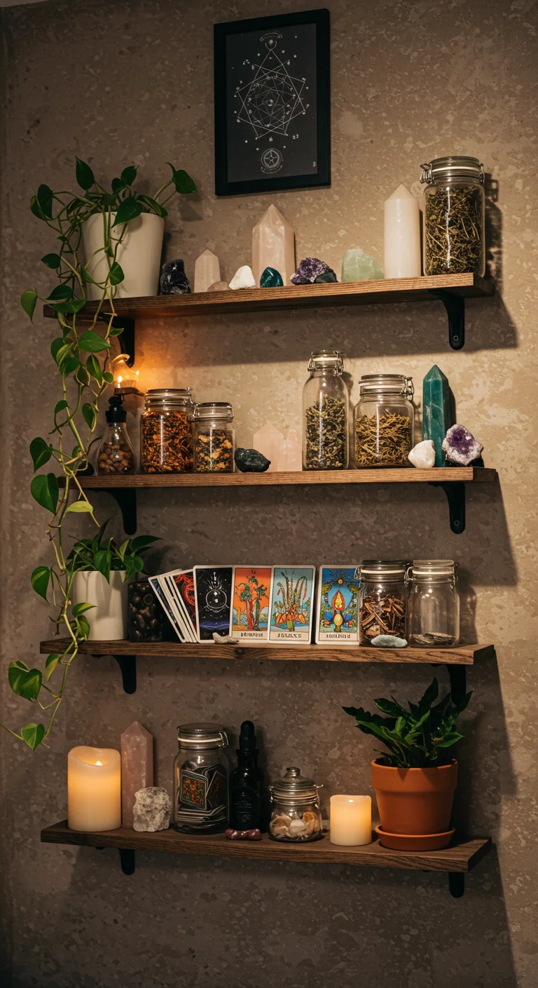 28. Floating Shelves: Creating Space for Your Magical Collection