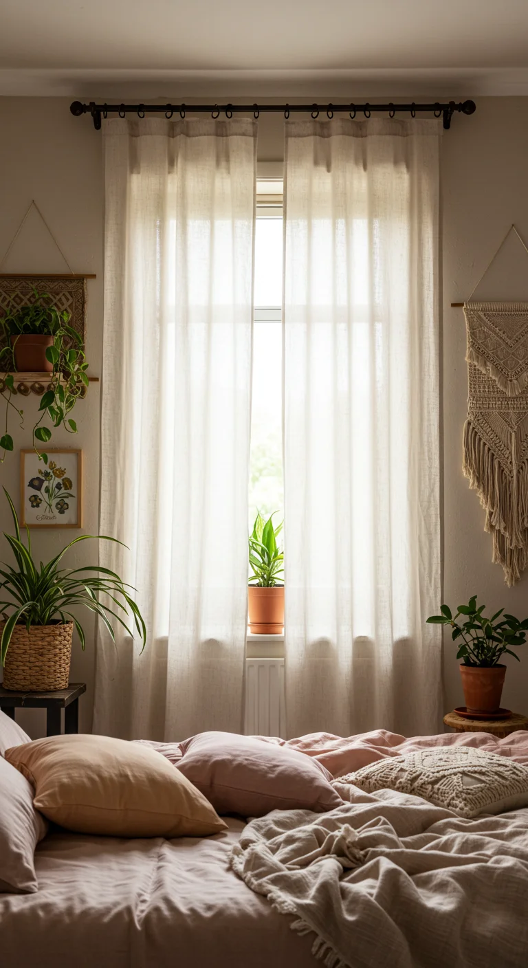 23. Boho Curtains: Light and Airy Fabrics