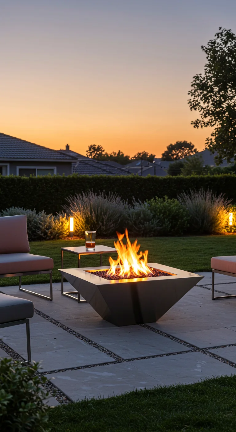 2. Modern Minimalism: Sleek Metal Fire Pit Designs