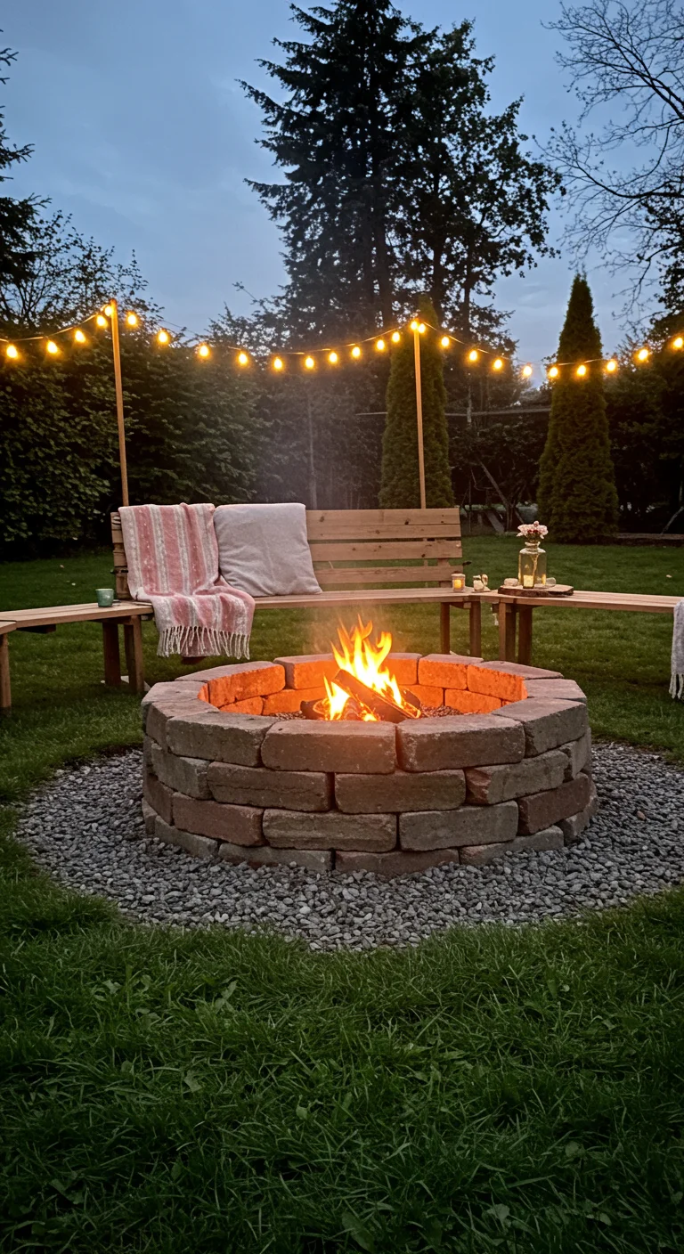 3. DIY Delight: Crafting a Fire Pit from Old Bricks