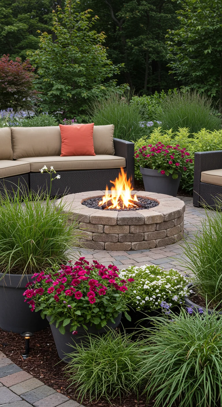 10. Nature’s Embrace: Surrounding Your Fire Pit with Plants