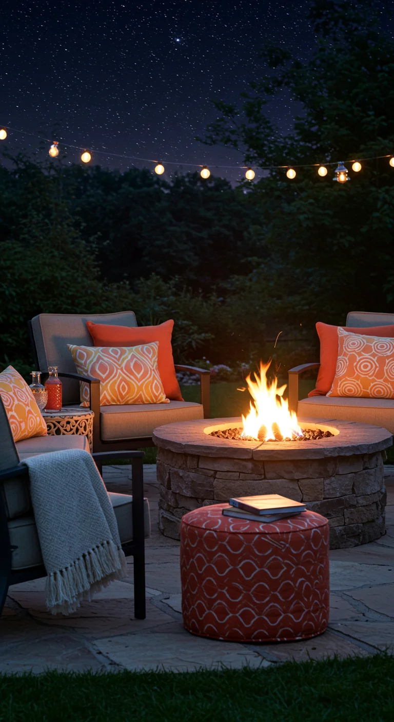 15. Colorful Comfort: Outdoor Cushions and Throws for Cozy Evenings