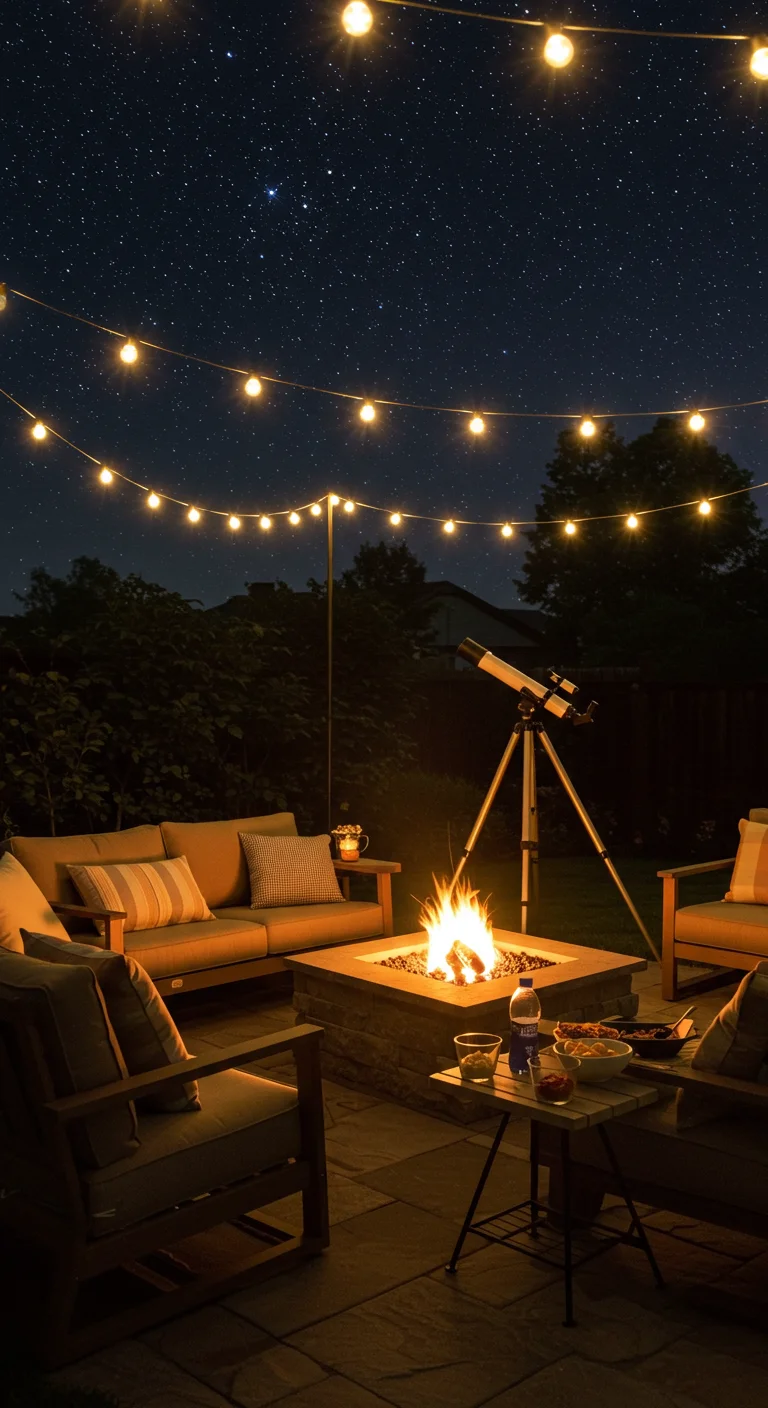 18. Starry Nights: Enhancing Your Fire Pit with a Stargazing Area