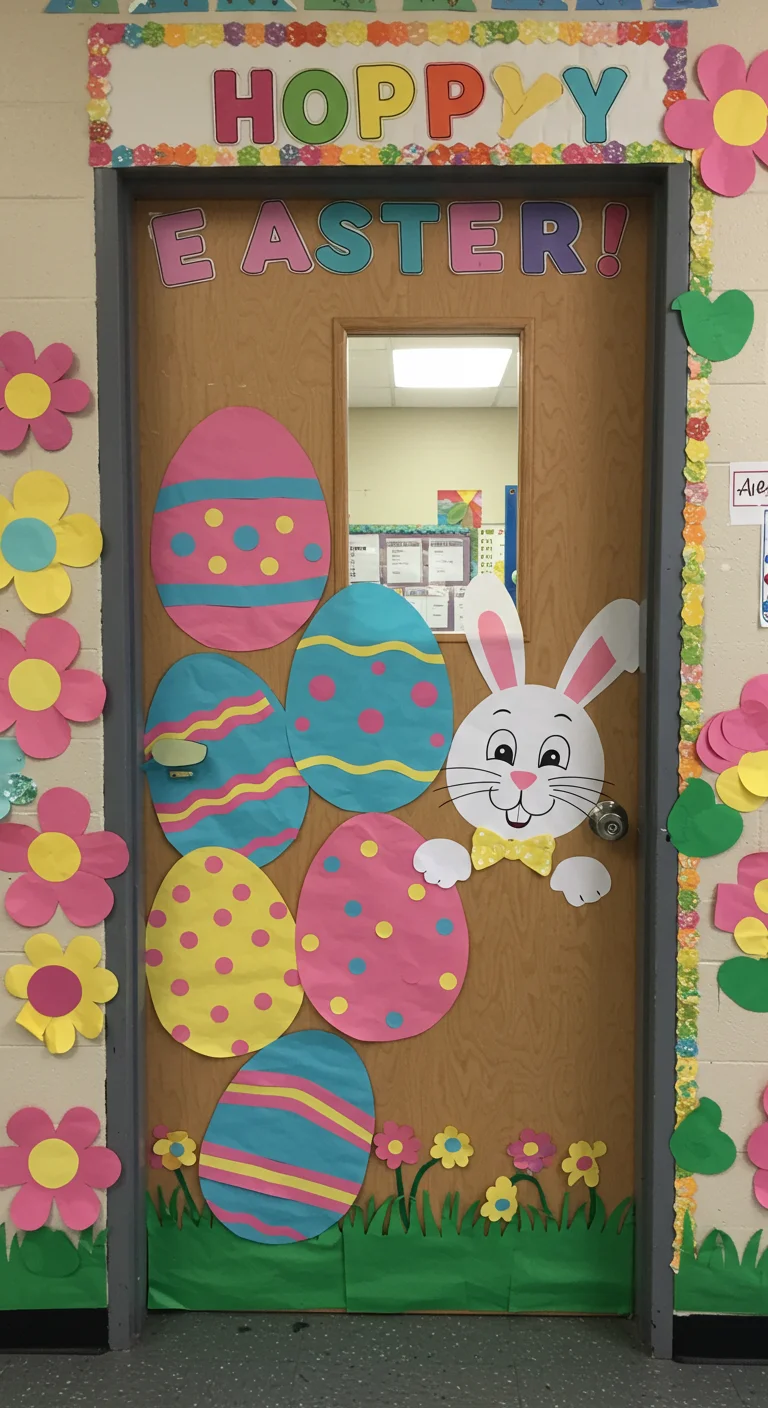 6. Egg-cellent Adventures: Easter Door Designs