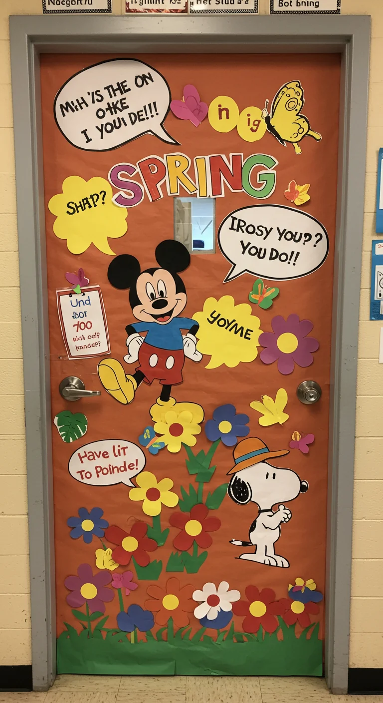 17. Playful Pals: Cartoon Characters in Bloom