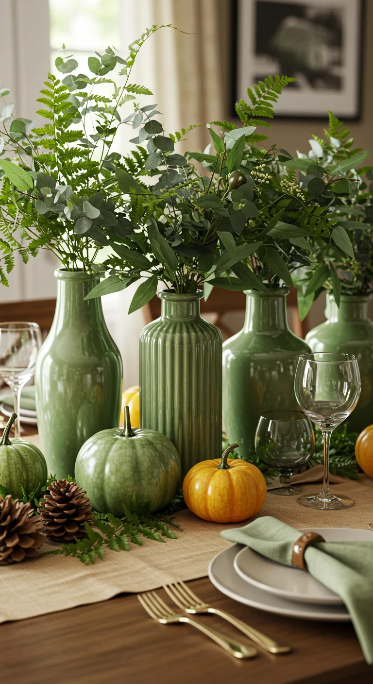 1. Nature's Embrace: Sage Green Centerpieces with Fresh Foliage